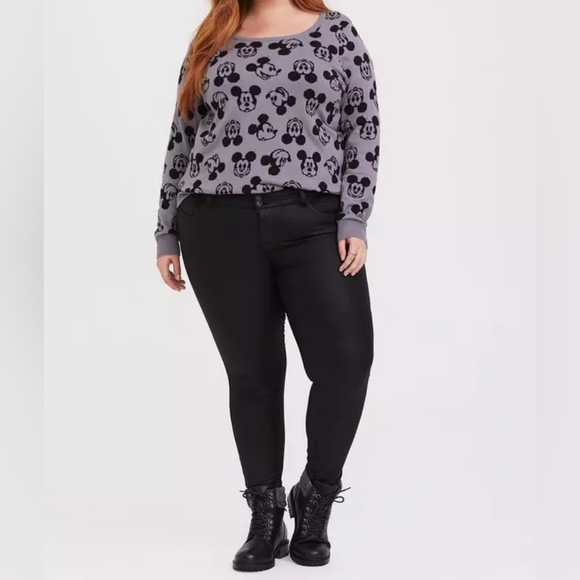 Torrid Disney Mickey Mouse Print Knitted Grey Sweater - Picture 6 of 7